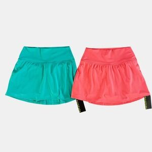 Pinspark Women's Lot of 2 Athletic Skorts NWT Sz S Teal Coral Tennis Golf Skirts